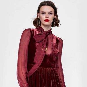 NWT Zara Velvet-Effect XS Dress